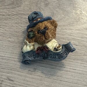 Charming Bear Figurine with Red Bow
